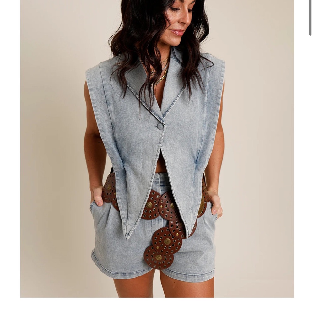 NWT Denim Blazer Romper